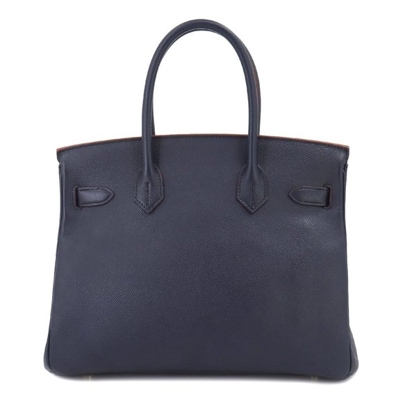 HERMES Birkin 30 Contour Hand Bag Epson Blue Indigo Rouge Ash A Engraved - Picture 2 of 10